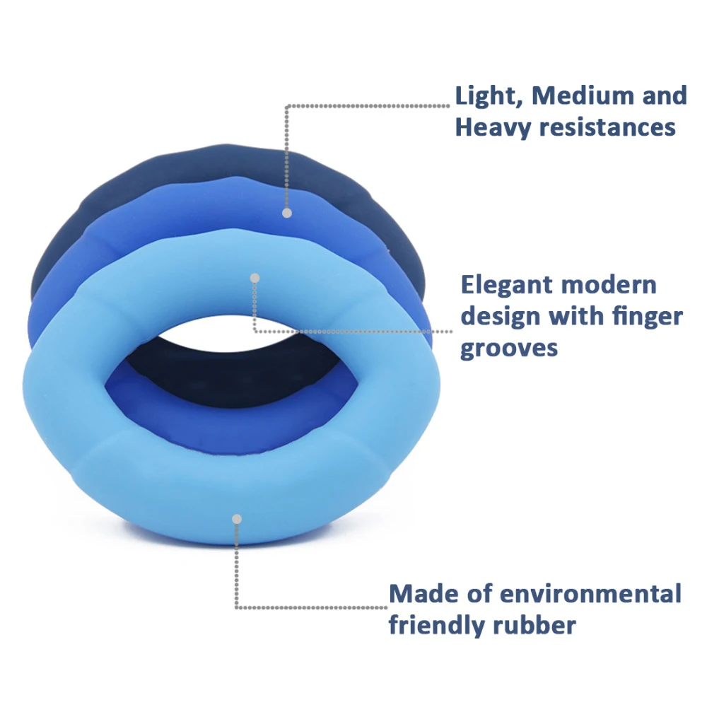 6 шт. ручной захват Силиконовое кольцо рука Сопротивление Группа палец носилки для снятия стресса и расслабления для предплечья запястья и тренировки пальцев