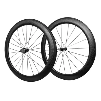 

2017Golf surface carbon wheels 58mm depth 25mm width rims Dimple surface carbon clincher wheelset power way R36 hubs black 1650g