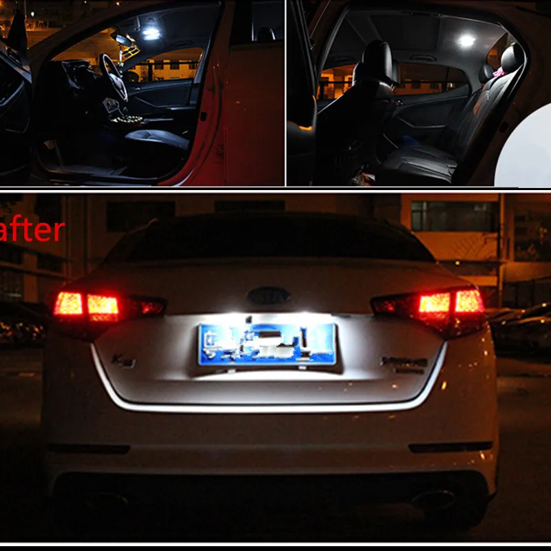 

9pcs interior light kit package for Kia Sportage 2014 2015 LED 12v Dome Map Room Vanity Mirror Glovebox Trunk Plate Light