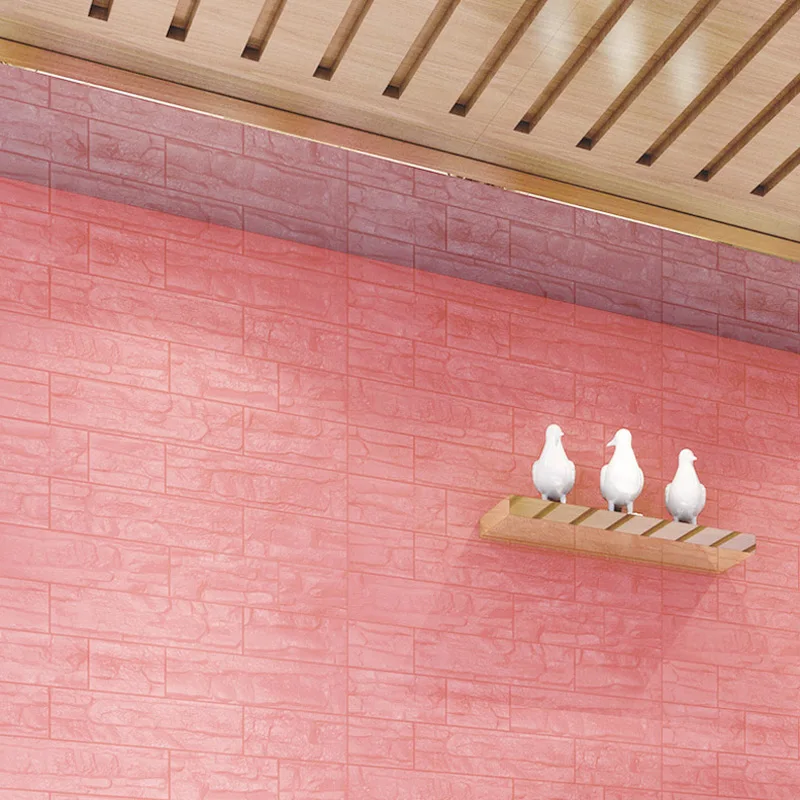 5Pcs 3D PE Foam Wallpaper DIY Wall Stickers Wall Decor Brick Home Decoration Living Room Bedroom