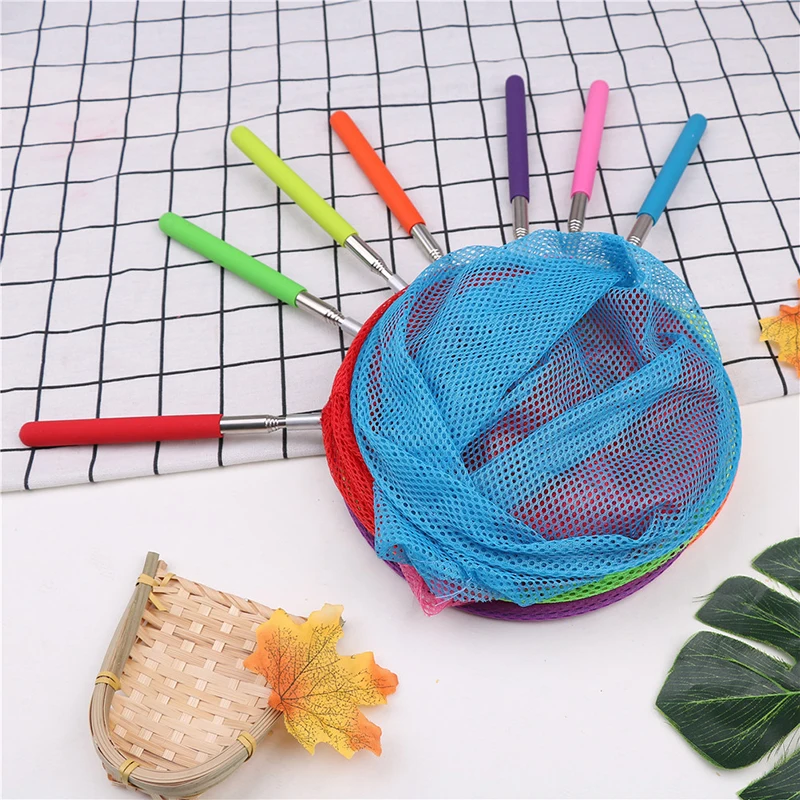 

Colorful 34 Inches Fishing Toys Kids Telescopic Butterfly Net Extendable and Anti Slip Grip Perfect for Catching Bugs Insect