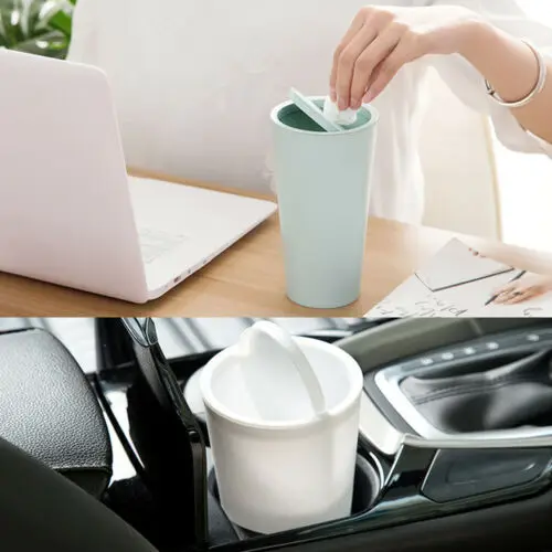 

Mini Car Small Brief Solid Sweet Reusable Trash Can Garbage Cans Waste Container Basket Car Dustbin With Swing Lid