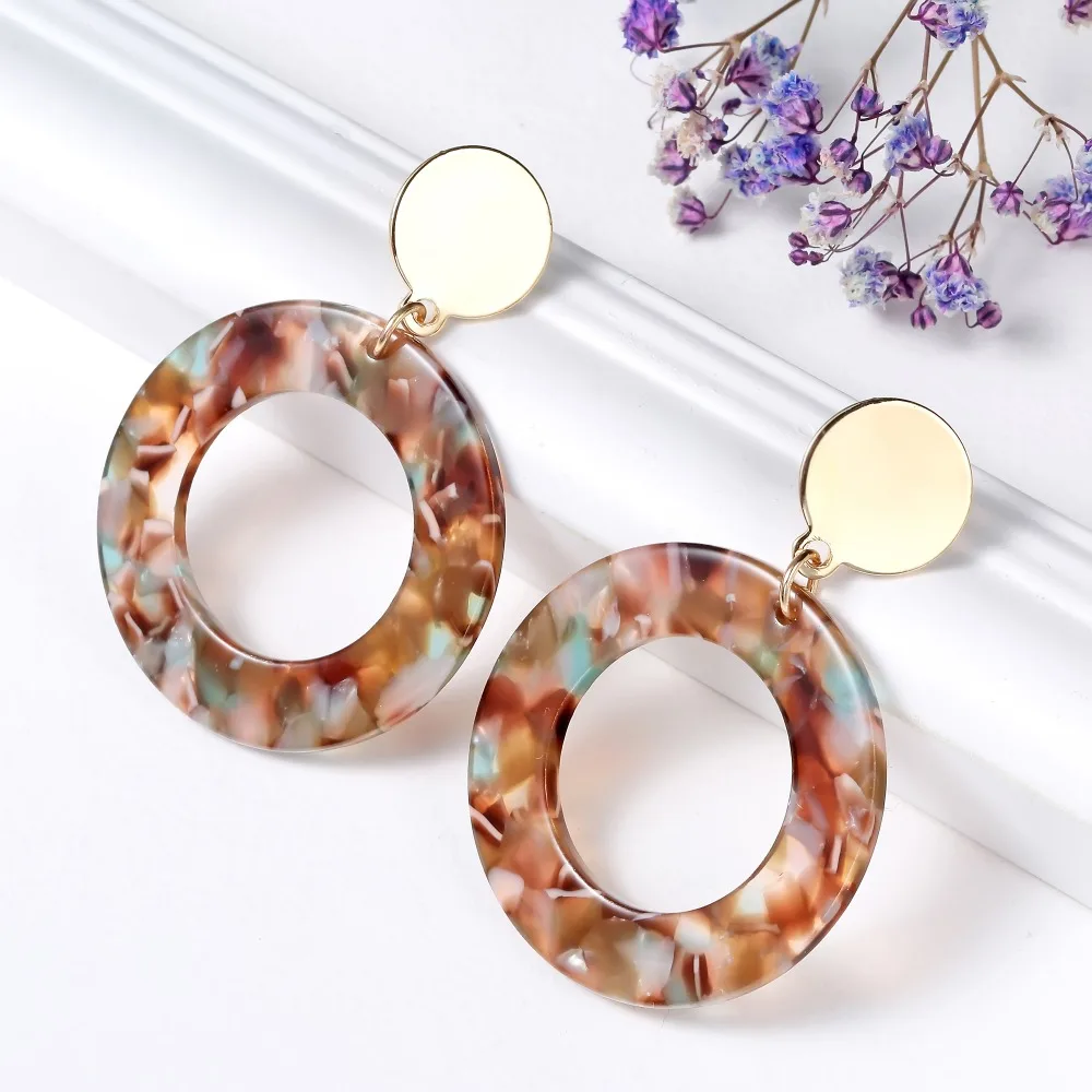 

2019 New Bohemia Leopard Drop Earring for Women Colorful Hollow Circel Round Statement Dangle Earring Fashion ZA Jewelry Brincos