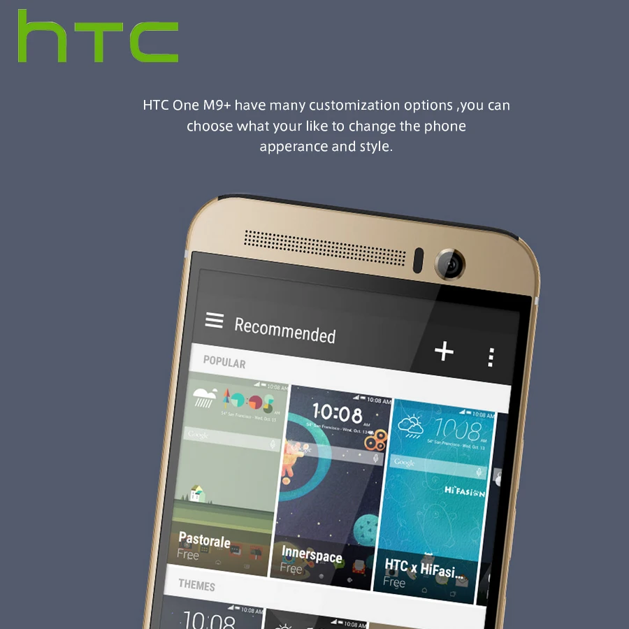 AT&T versión HTC One M9 más M9pw 4G LTE teléfono móvil Octa núcleo 2,2 GHz 3 GB RAM 32 GB ROM 5,2 pulgadas 2560x1440 Cámara Dual teléfono móvil