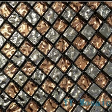 Европейский 15 мм цвет серебристый, Золотой Стекло мозаики облицовки стен yy-61 Кухонный Фартук телевизионный фон головоломки для ванной душ камин