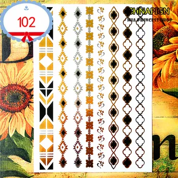 

SHNAPIGN 24 style Temporary Tattoo Body Art, Cross chain Golden Designs, Flash Tattoo Sticker Keep 3-5 days Waterproof 21*15cm
