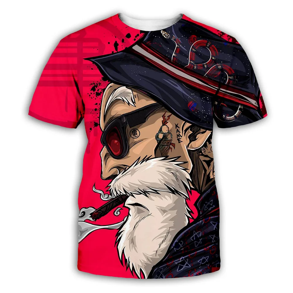 

PLstar Cosmos Summer T-Shirts Men Anime Print Dragon Ball 3D tshirt Oogway Tees Master Roshi Men shirt plus size XS-7XL