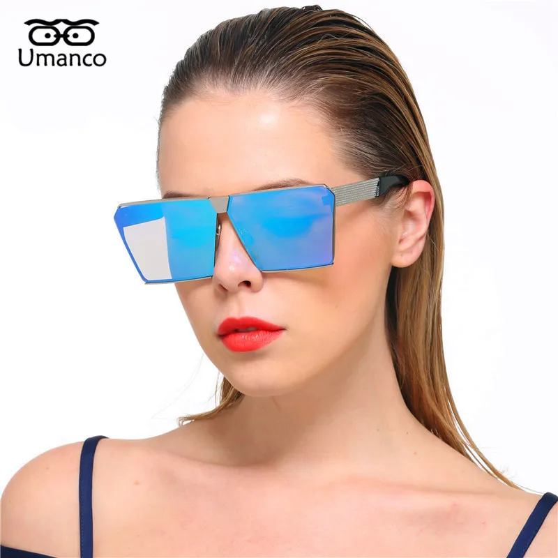 

Umanco Vintage Fashion Square Sunglasses Women Men Retro Metal Oversized Sun Glasses 2018 New Brand Design Female Eyewear UV400