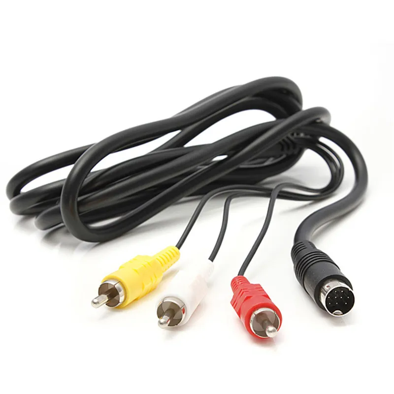 1.8m Audio Video AV Wire Cable 9Pin to 3RCA Connection Cord for Sega