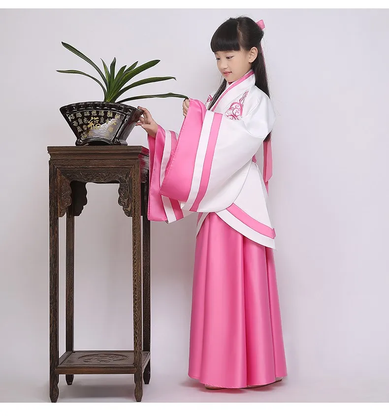 Детский день Hanfu Китайский Костюмы Вышитый Костюм quju shenyi юбка длинное пальто куртка портрет изгибая-спереди одежды