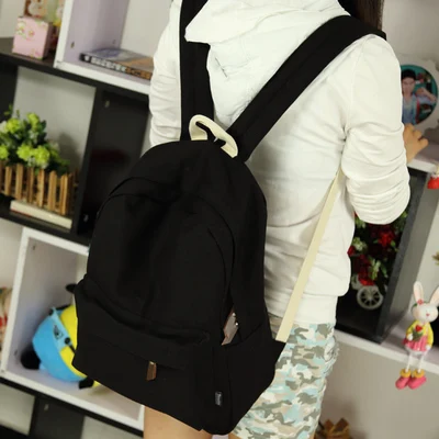 

Pretty style candy color design canvas simple women backpack middle school student book bag leisure backpack