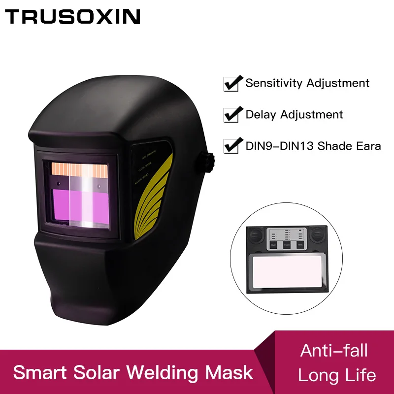 

Samrt Solar LI battery Automatic Darkening TIG MIG MMA MAG Electric True Color Welding Mask/Welder Cap for Welding Machine