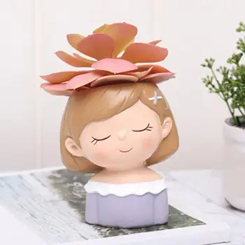 

Home Garden Office Desktop Decoration Love Themed Couple Boys & Girls Pot for Flower Succulent Plants (Not Included)