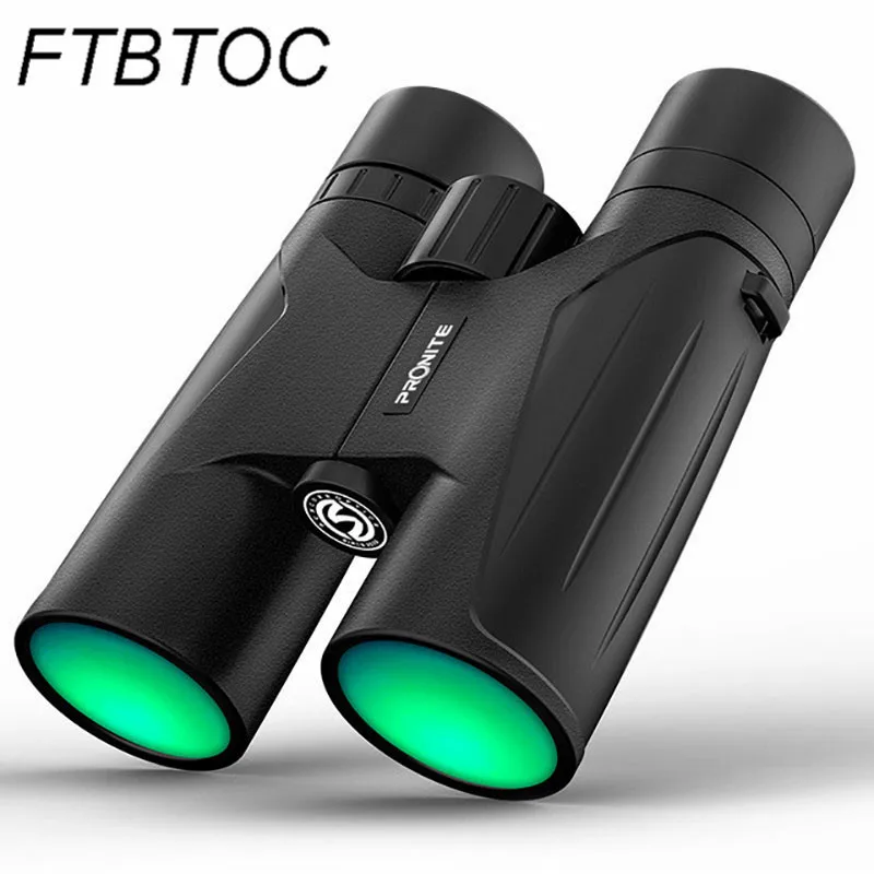 Высокое качество 10x42 бинокль BAK4 призменный телескоп Birdwatch Охота Кемпинг HD внутренняя фокусировка широкоугольная система бинокль - Цвет: Черный