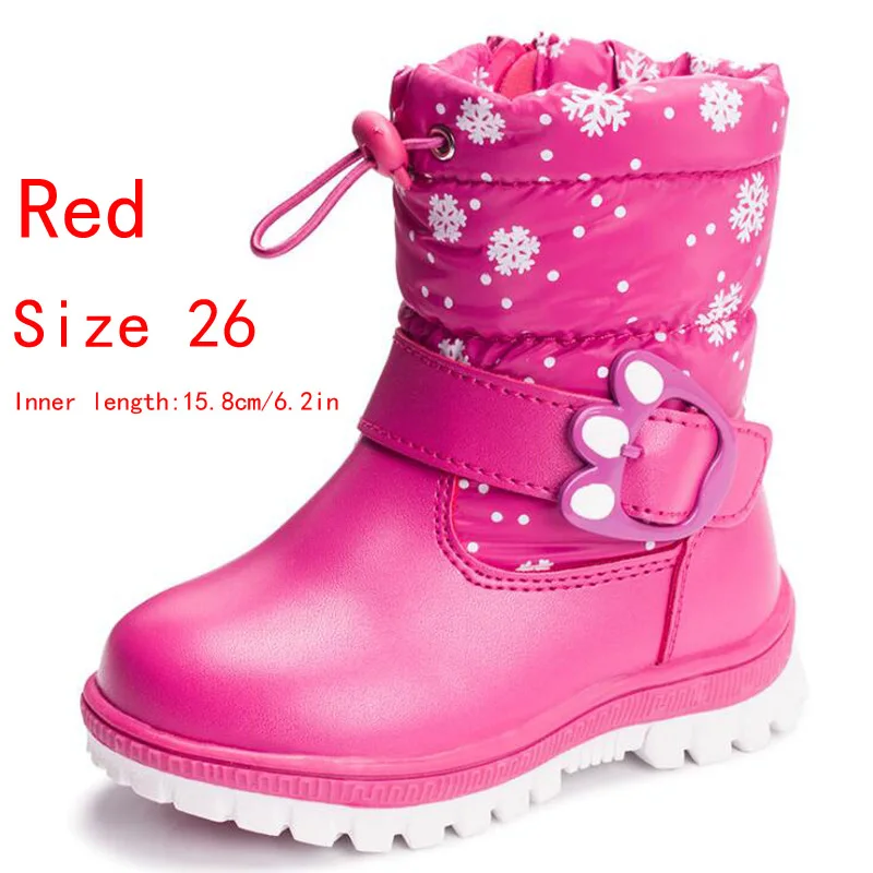 Red size 26 Новая модная теплая детская обувь; пробирка; хлопковые ботинки; сезон осень-зима; теплые водонепроницаемые зимние ботинки для мальчиков - Цвет: Red size 26