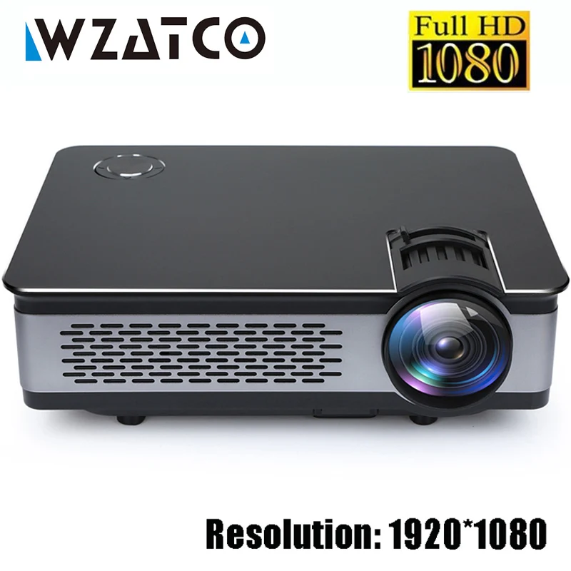 WZATCO CT580 Real Full HD Projector 1080P 1920*1080 3800Lumen HDMI Home Theatre Android 7.1 Projectors WIFI Beamer LCD Proyector