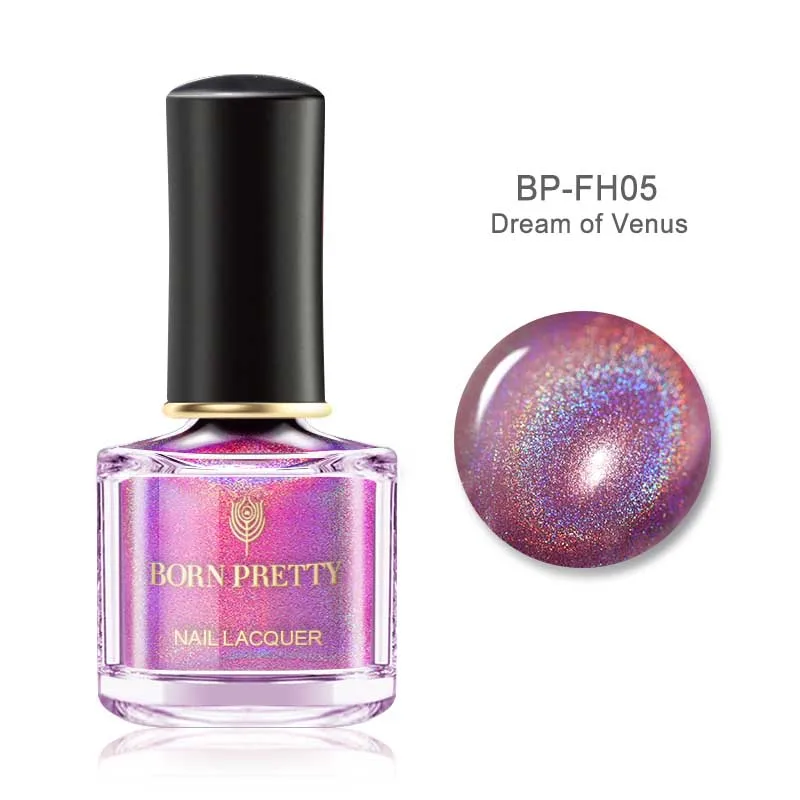 BORN PRETTY 6ml Iridescent Shiny Holographic Nail Polish Wonderworld Glitter Series Sequins Nail Art Lacquer Manicure Tools - Цвет: Color9