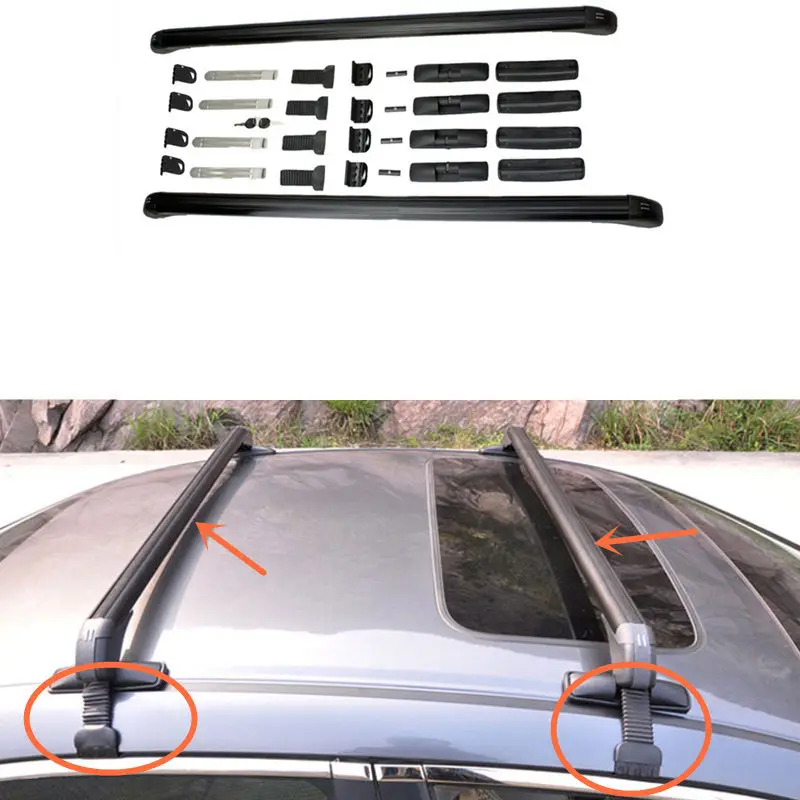A Pair Aluminum Cross Bar Roof Cargo Luggage Rack For Nissan QASHQAI