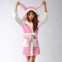 Парные Длинные рукава с капюшоном стежка халаты осень и зима мужской женский халат милый розовый синий цвет ночная рубашка халат для досуга