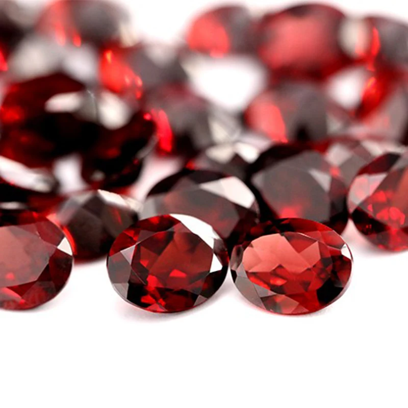 Gemstone Natural Red Garnet Oval Shape 8X10mm 10Pcs Used Jewelry Designed DIY Ring Bracelet Earring