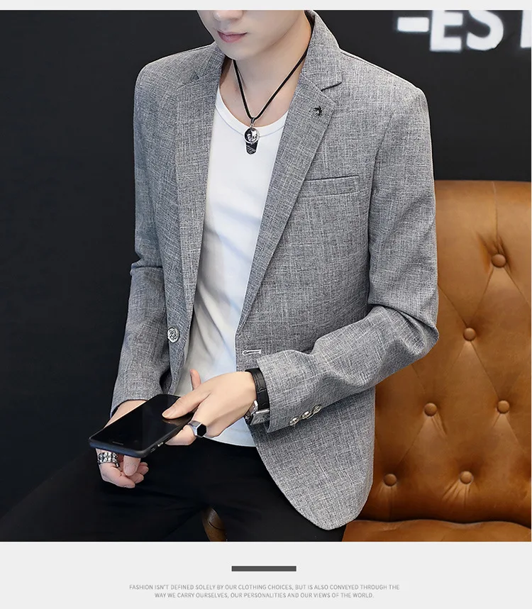 Hoho blazer masculino de algodão 2020, pequeno,