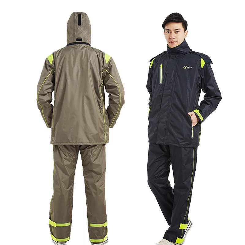 Cena QIAN marka nieprzepuszczalne płaszcze przeciwdeszczowe kobiety męska kurtka zestaw spodni dorosłych poncho przeciwdeszczowe grubsze policja sprzęt przeciwdeszczowy motocykl kombinezon przeciwdeszczowy