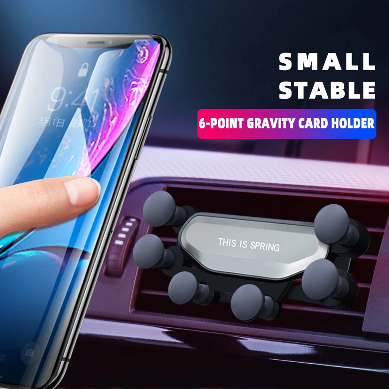 

Gravity sensing Vehicle Universal Silicone Car Mobile Phone Bracket Vent Grip GPS 360 Dashboard Stand Holders For Xiaomi Huawei
