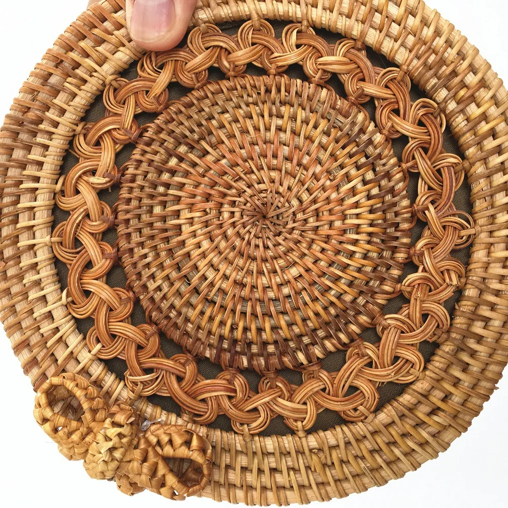 Blascher Women Bags Handmade Woven Bow Knit Rattan Round Hollow Bag Vintage Summer Beach Straw Messenger Bags with 2010cm CA142 (5)