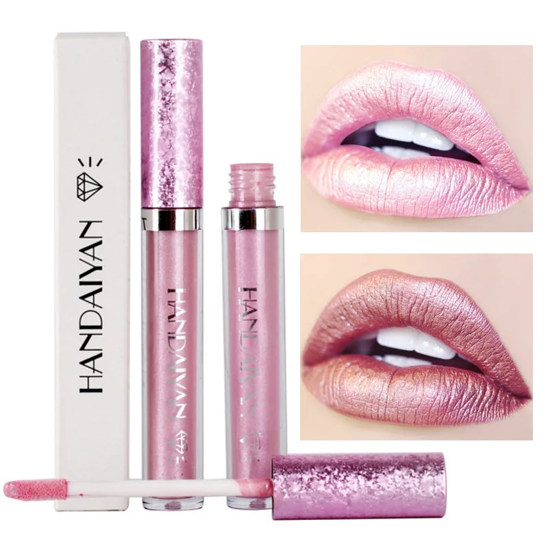 

Liquid Lipstick Lipgloss Waterproof Glittering Pigment Lip Gloss Non-stick Cup Shiny Makeup Comestic 6 Colors fast ship