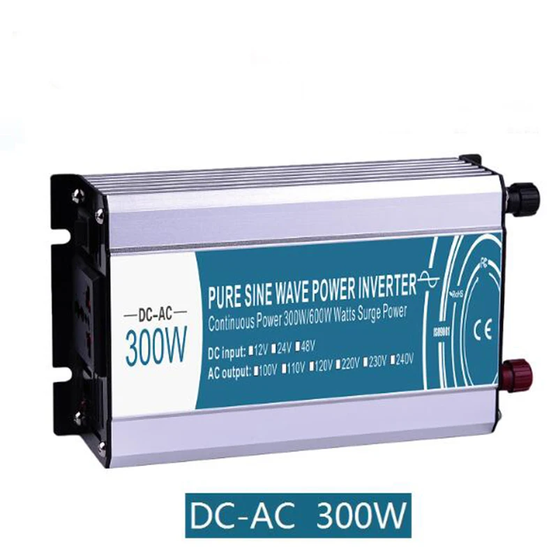 Решетки инвертор 300 Вт Чистая синусоида Инвертор DC 12 V/24 V/48 V к AC 110 V/220 энергии