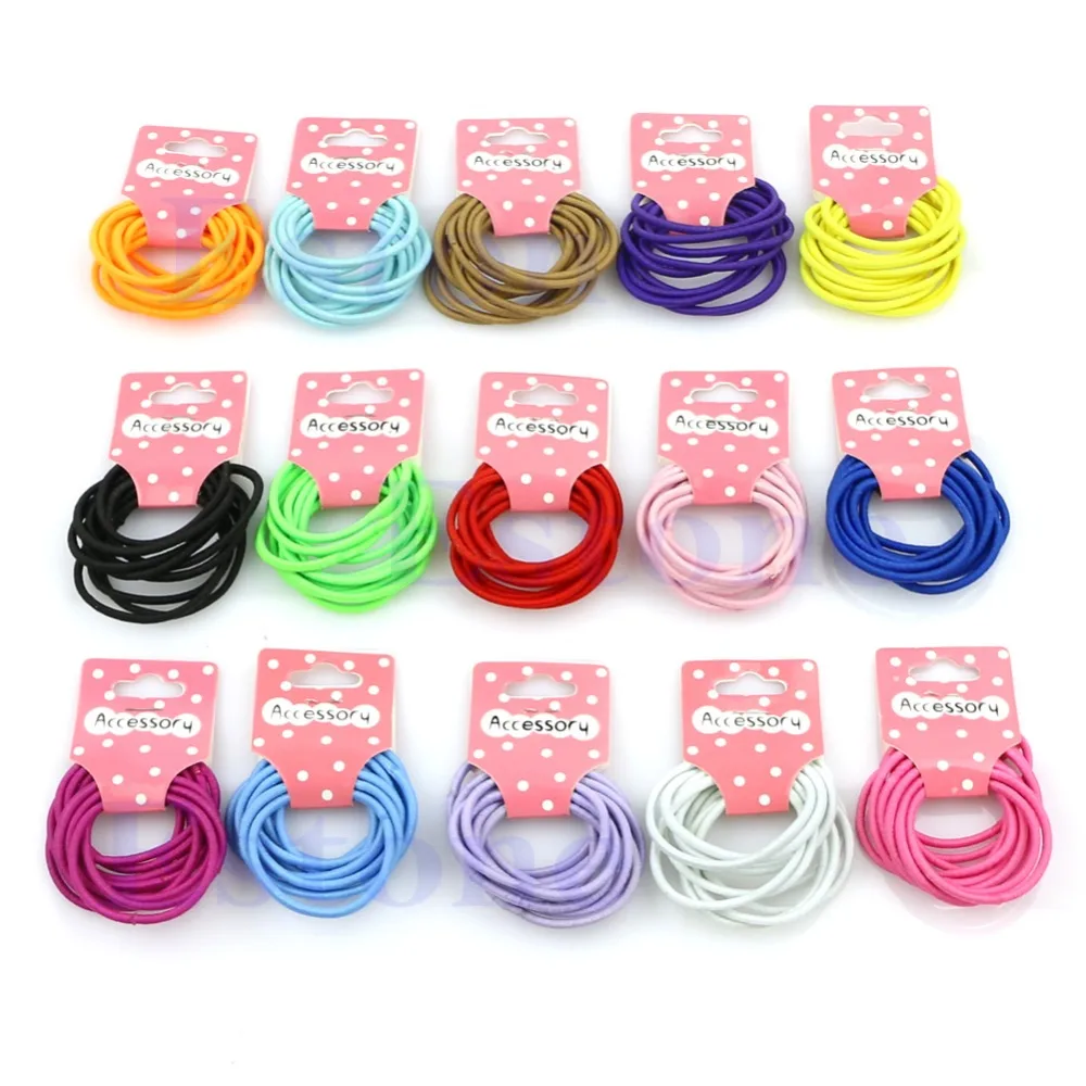 Lot 10Pcs Girl Kids Tiny Hair Bands Elastic Ties Ponytail Holderin