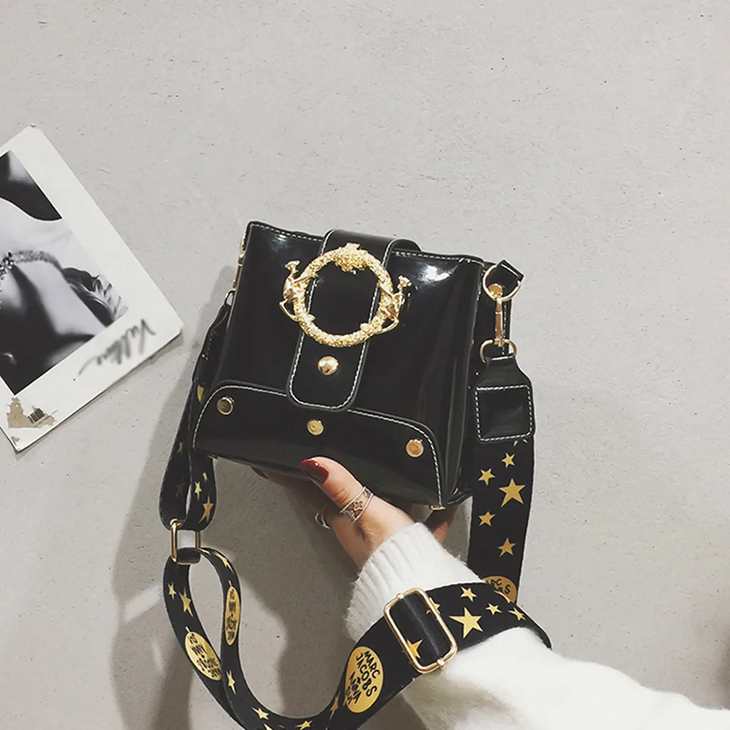 

Woman Bag Fashion Bright Leather Retro Wild Simple Bucket Single Shoulder Messenger taschen women bolsa masculina sac femme