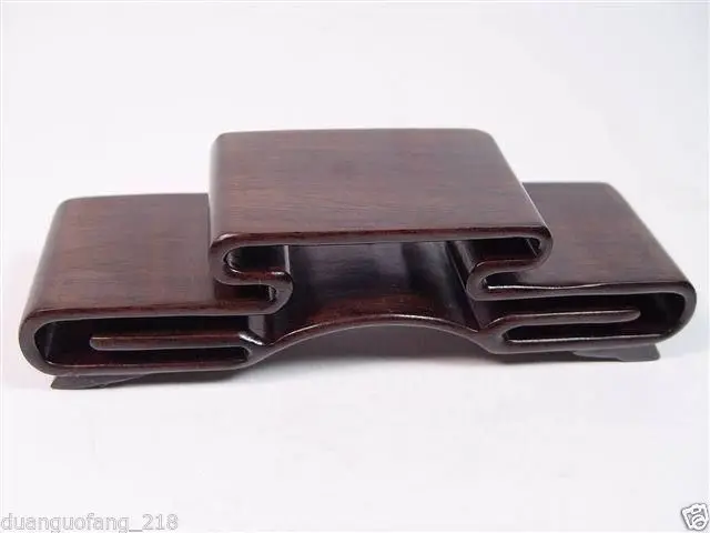 

Wooden Crafted Triple Display Stand For Netsuke Snuff Bottle Figurine Home Decoration