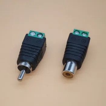 

10PCS RCA Connectors Male + Female Plug TO AV Screw Terminal Video AV Balun Adapter Connector