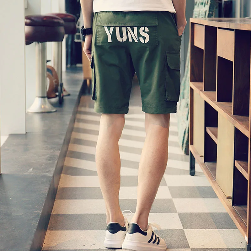 Cheap Men shorts hot sale 2020 new summer cotton male casual shorts teenage boy pocket fashion safari style black blue 4XL 5XL S09