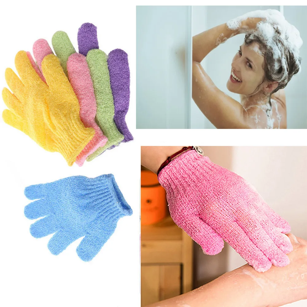 2Pair Bath scrub mitt gloves massage scrubber shower wash skin spa shower tool wash skin spa