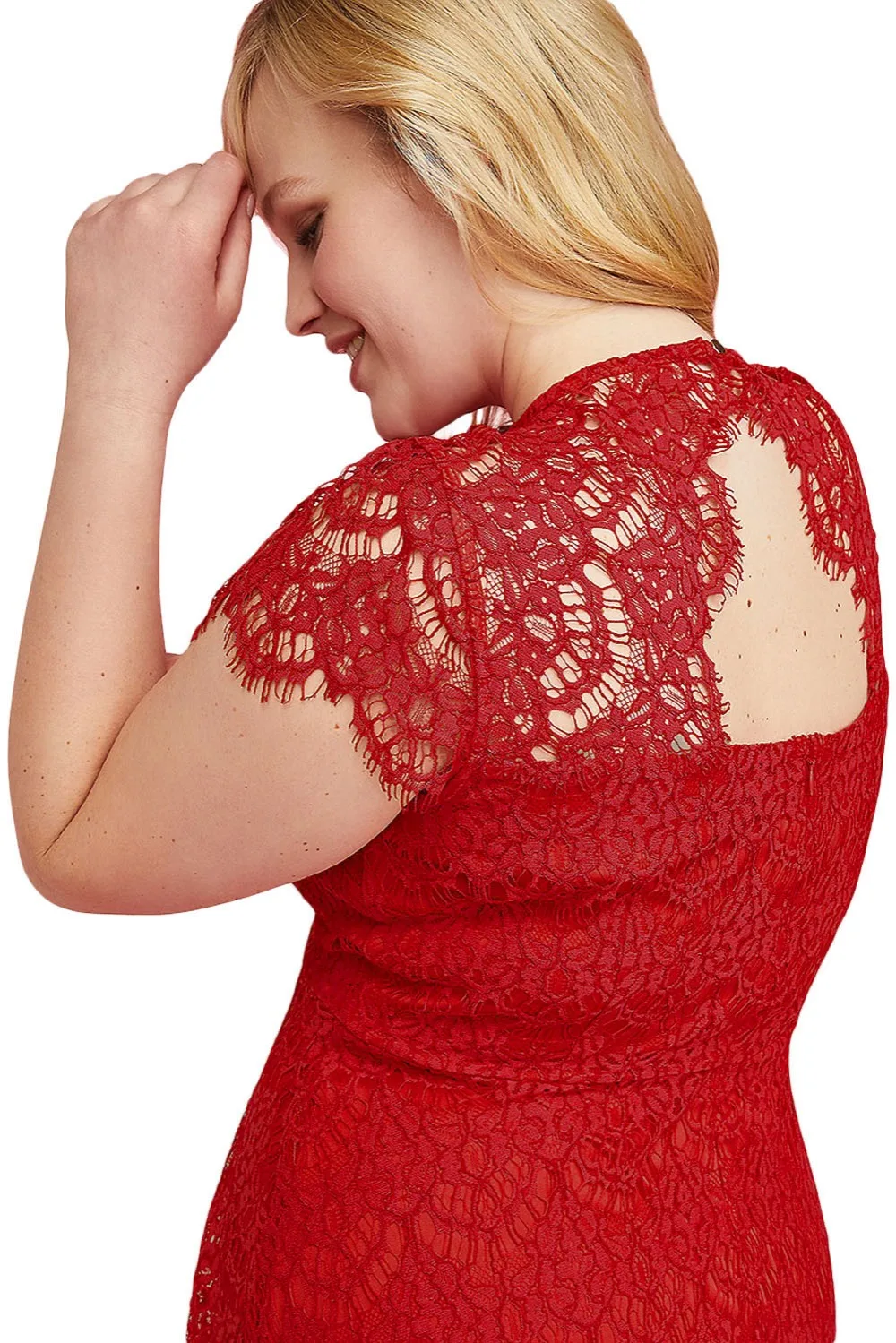 Red-Plus-Size-Back-Cutout-Lace-Fit-Flare-Dress-LC610105-3-3