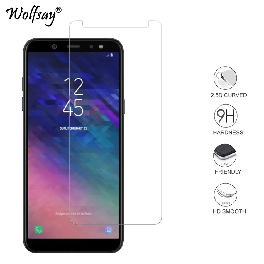 2 шт. закаленное стекло для samsung Galaxy A6 2018 защитная пленка | Мобильные телефоны и