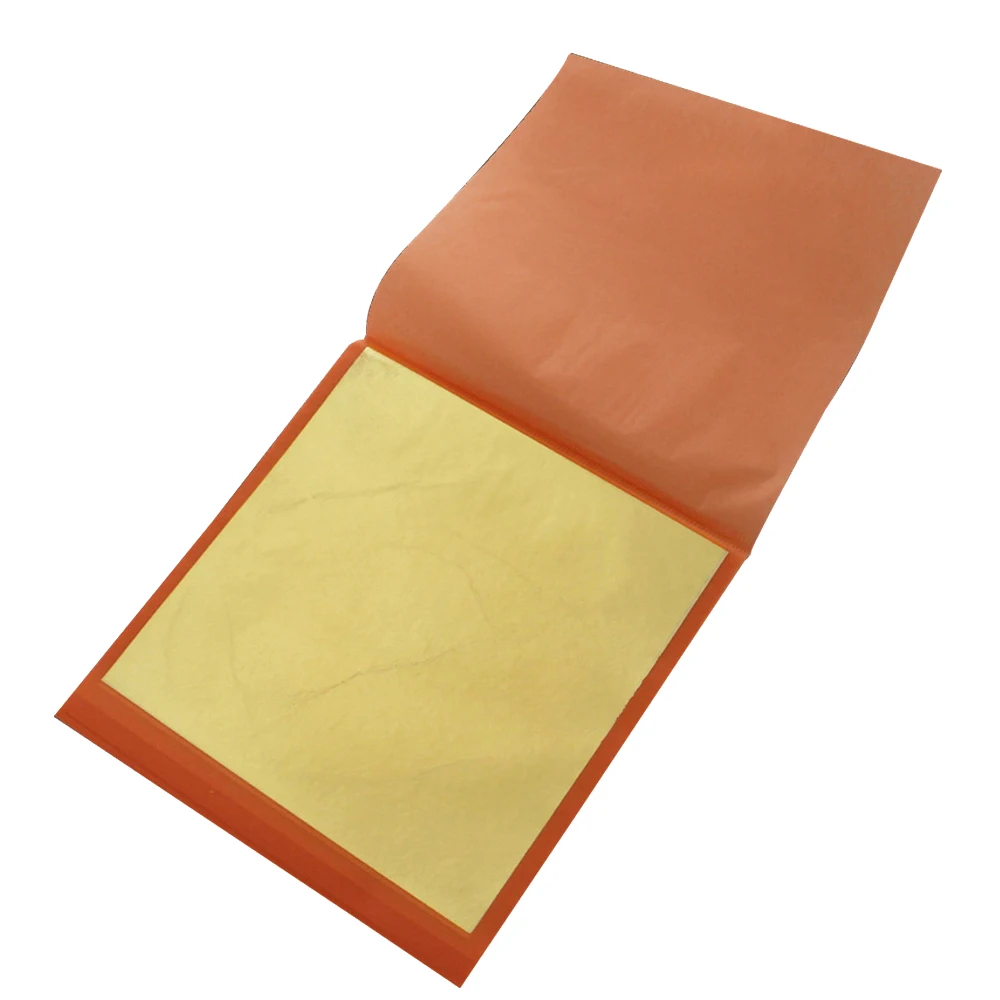 

4 booklets Color 2.5 , Imitation Gold Leaf ,Transfer Copper Leaf Foil Sheets 100 Leaves per pack