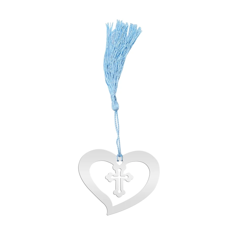 

High Quality Metal Creative Heart Cross Bookmark School Supplies Romantic Bookmark Stationary