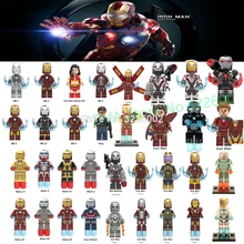 Железный человек MarK50 военные машины фигурки Железный человек Мстители MarK35 перец Бог убийца Броня модель строительные блоки набор блоков, игрушки