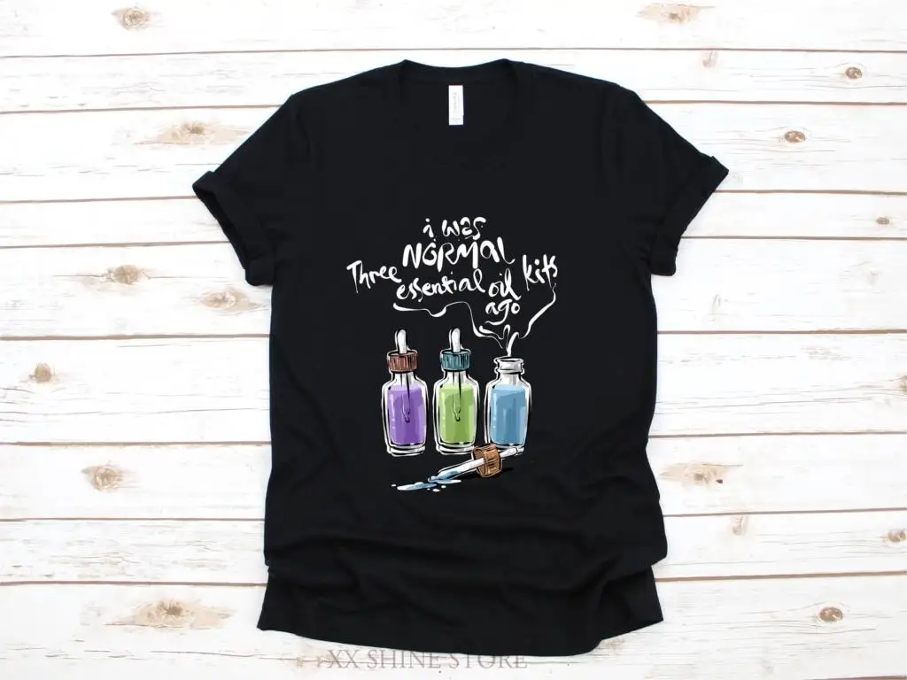 

I Was Normal Three Essential Oil Kits Ago Tee Funny Aromatherapy Short-Sleeve Unisex T-Shirt for Men and Women