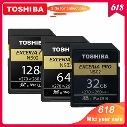 Toshiba sd-карта карта 32 Гб SDHC U3 64 Гб 128 ГБ SDXC V90 UHS-II карты памяти N502 EXCERIA PRO до 270 МБ/с. Поддержка 8 K видео Запись
