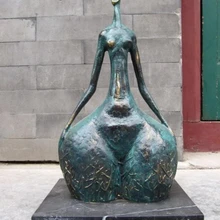 Песня voge gem S0680 1" Отличная Чистая Медь Бронзовый& Мраморный абстрактного Искусства танцующая девушка-статуя