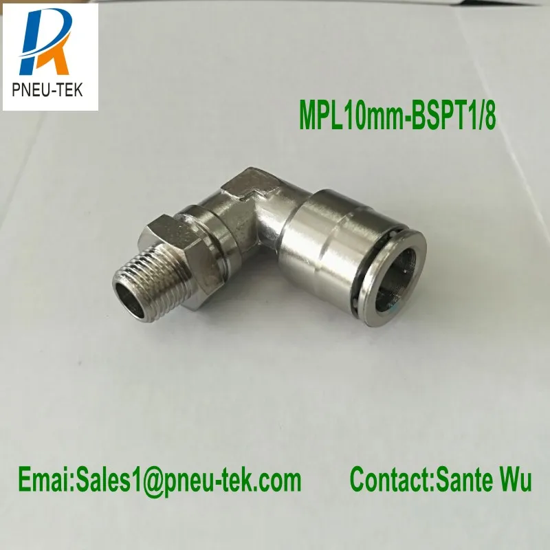 

BPL10MM-BSPT1/8,90 Degrees Swivel Male Elbow, Brasspush In Fittings, One Touch In Fittings