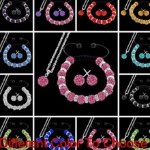 10 мм, 2 шт./лот, набор разноцветных браслетов из бисера ручной работы, сережки с серебряным покрытием, цепочка, ожерелье y6442