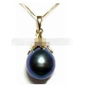 

Free shipping >>@>> Hot sell Elegant rare black sea shell pearl pendant necklace