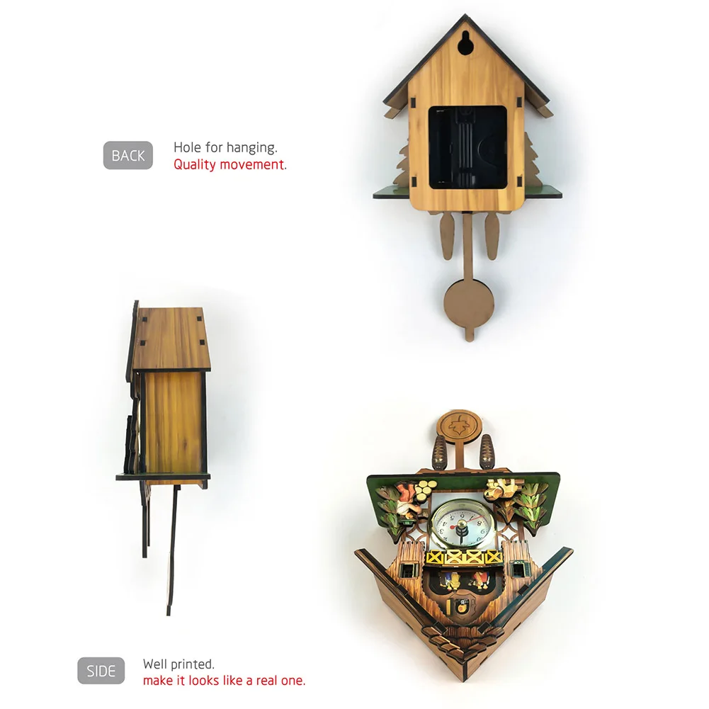 Горячие новые настенные часы, антикварные деревянные часы в форме птицы, колокольчик, часы с будильником, домашний декор XH8Z JY20
