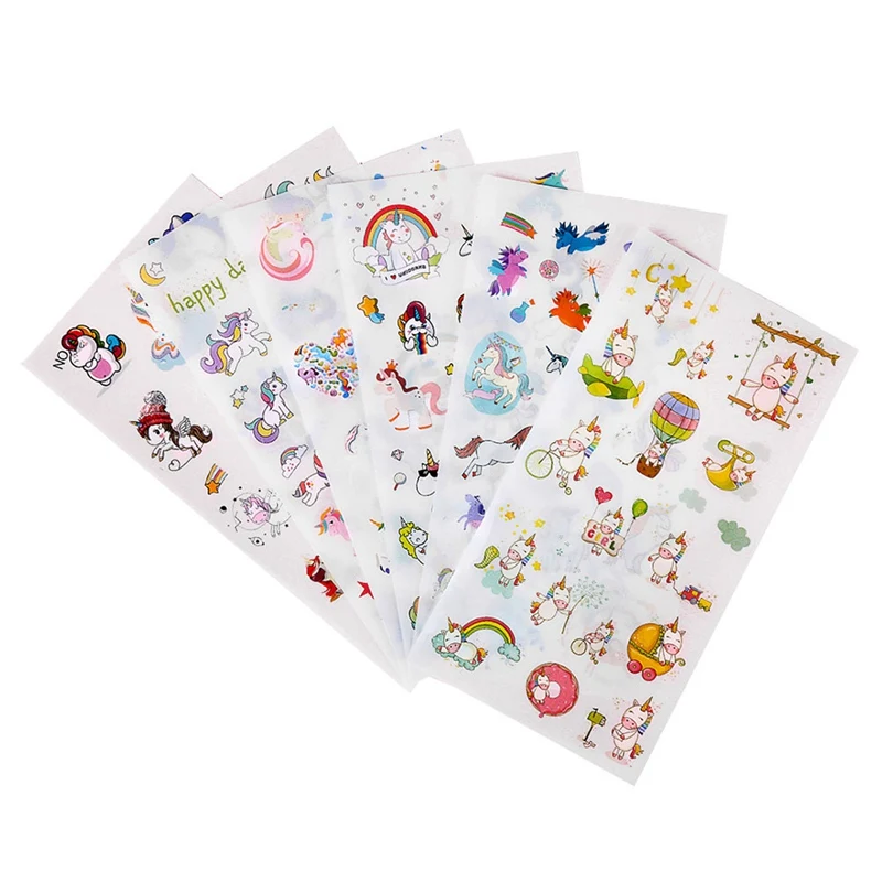

6Pcs/Set Cute Cartoon Unicorn 3D Decorative Stickers Scrapbooking Stick Label Diary Stationery Album Stickers Kids Gifts
