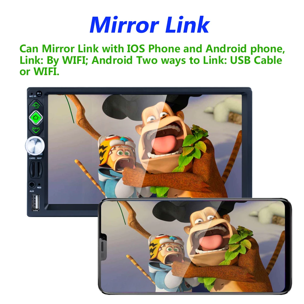 Flash Deal Full HD 1080P 7-inch 2DIN QUAD-core Android 7.1 Car Multimedia Player GPS Navigator Steering Wheel Control FM/AM/RDS Radio 9